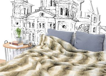 Decorative faux fur bedspread PLATINUM BEAUTY
